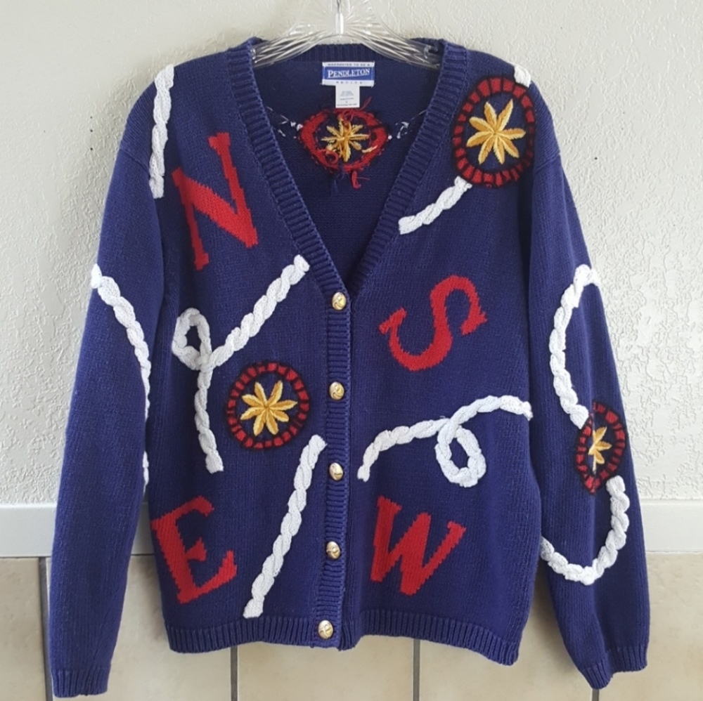 Vintage Pendleton button up cardigan nautical …